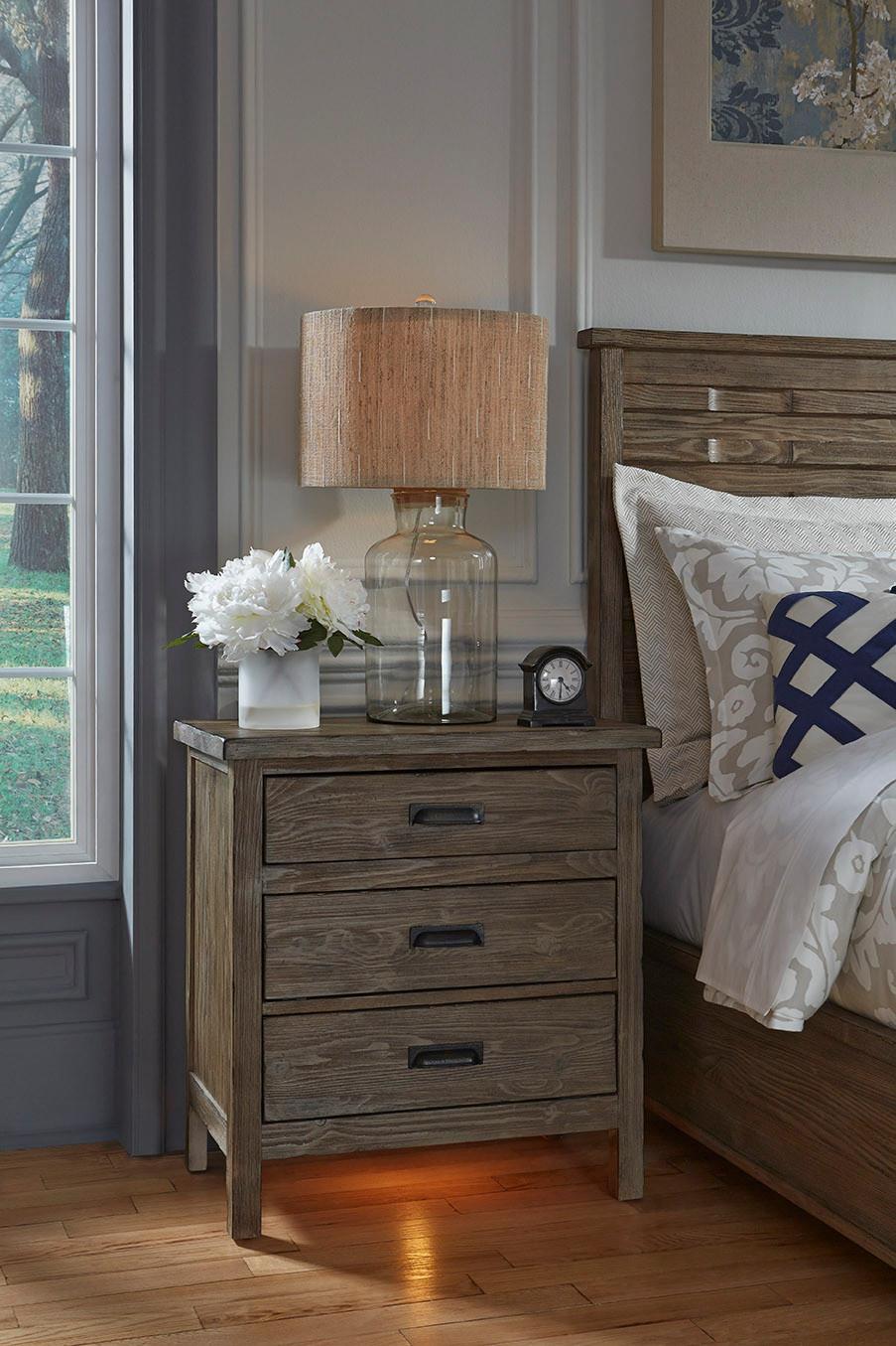 Kincaid Furniture Foundry 59141 Rustic Weathered Gray Nightstand with